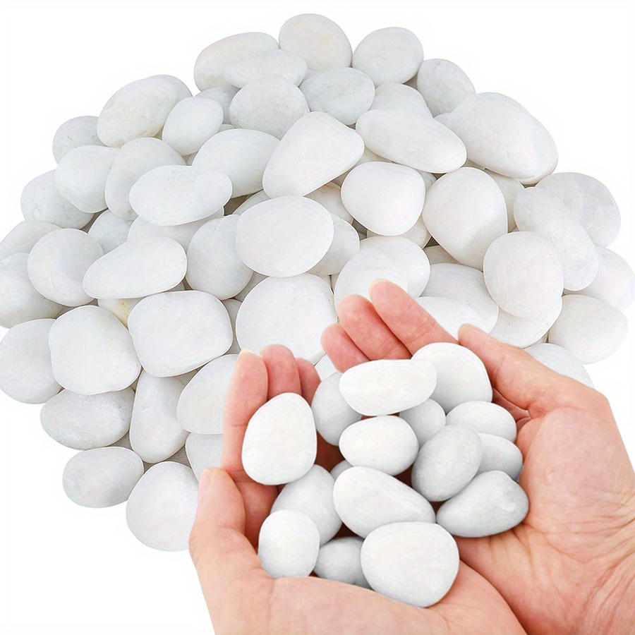 Aquarium Planting - 200/400g White High Polished Natural Pebbles