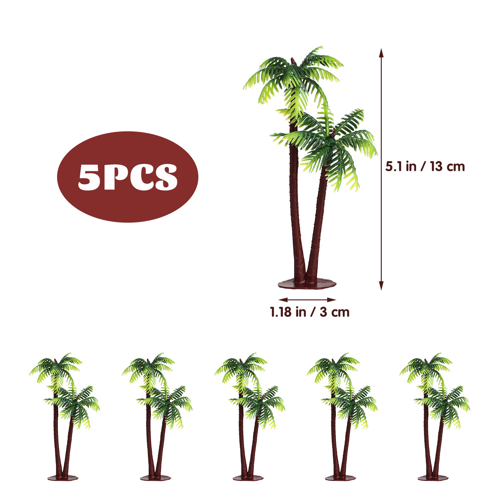 5Pcs Plastic Coconut Palm Tree - Aquarium Planted Tree 评论和价格