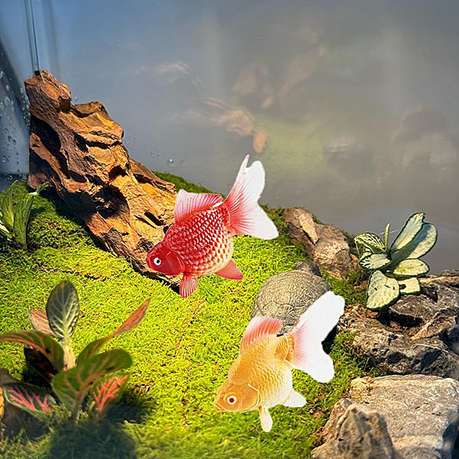 Fake Gold Fish 2Pcs/set Artifi - Aquarium Plant Yellowing 评论和价格