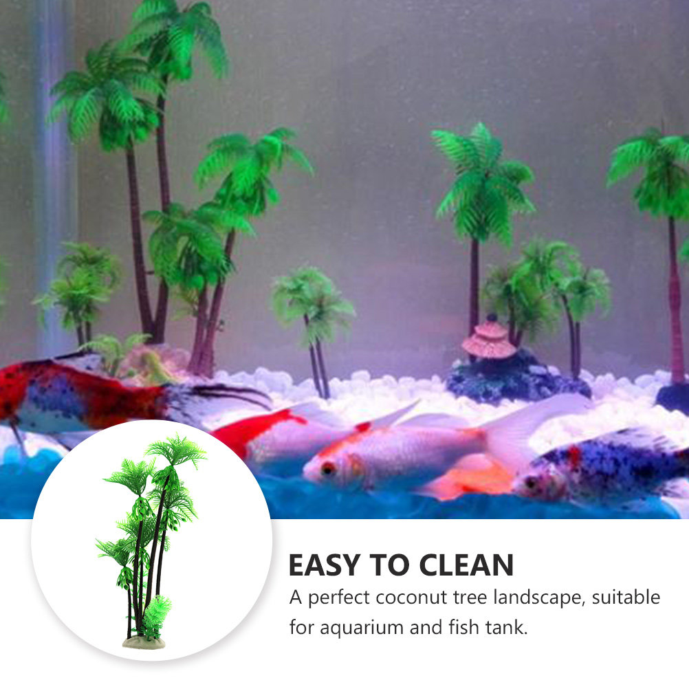 1Pcs Artificial Coconut Tree L - Aquarium Planted Tree 评论和价格