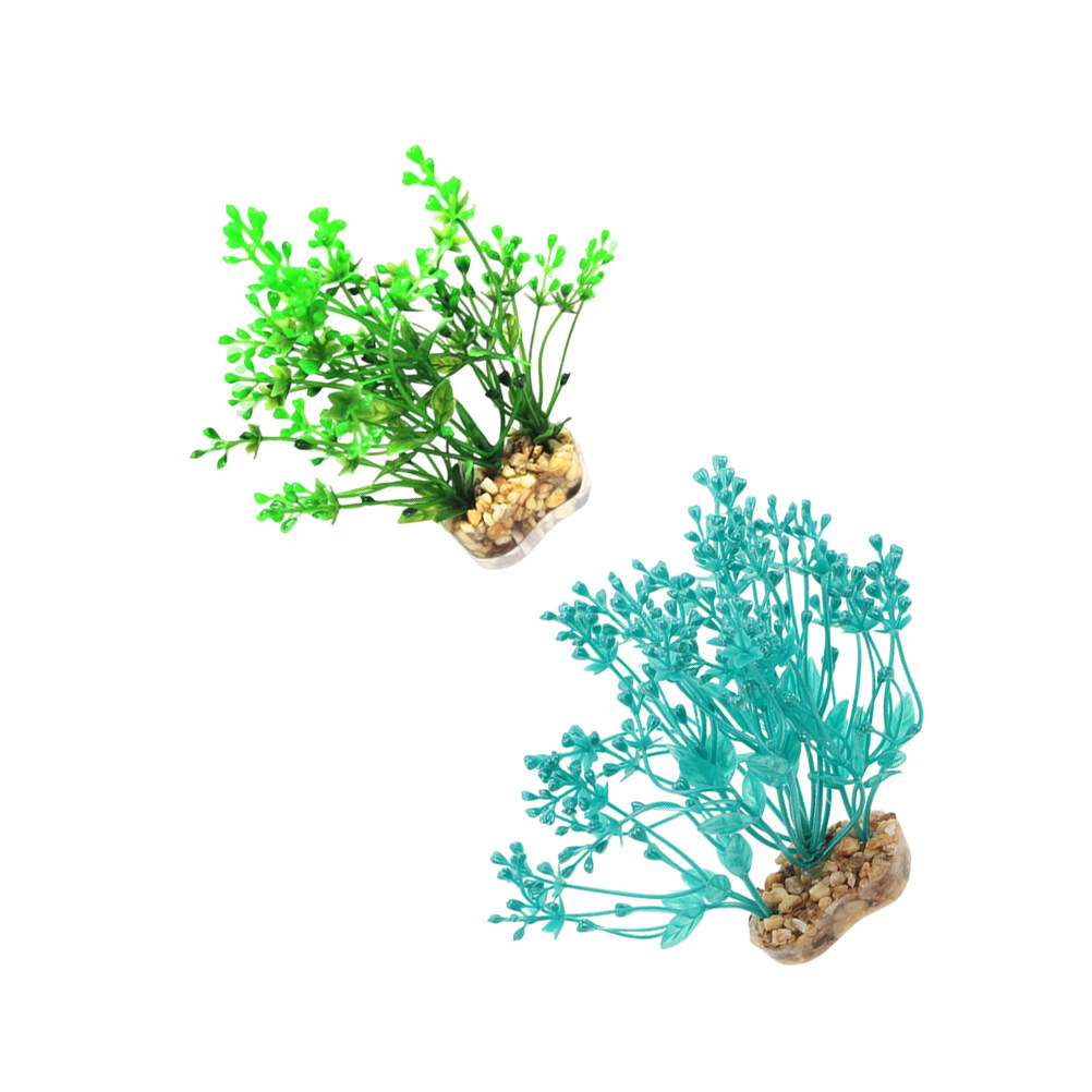 2Pcs Lifelike Plastic Aquarium - Aquarium Planted Setup 评论和价格