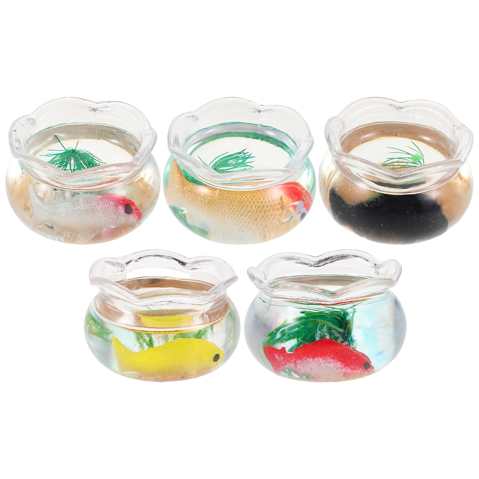 5Pcs Mini Fish Bowl Small Roun - Aquarium Planting 评论和价格